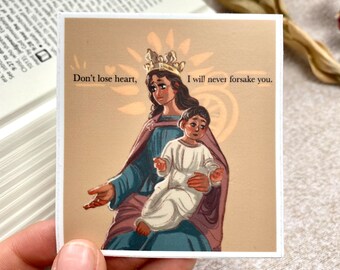 Queen of Heaven Sticker - Mary and Jesus - Catholic Sticker  - Confirmation Gift