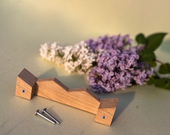 Mango curvo de madera, agarre ondulado festoneado, muñeca ondulada con bujes roscados y tornillos para puerta de gabinete, tirador de cajón de escritorio de cocina.