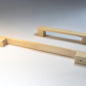 Birch Wood Cabinet Pull: Straight Bar Handle, Modern Hardware