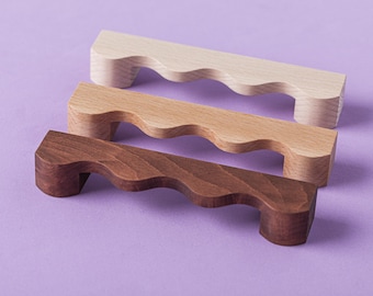 Beech Wooden Door Handle - Available Unfinished, Oiled, or with Walnut Oil Finish