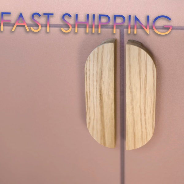 FAST SHIPPING - Wood Modern Leaf Shape Handles Drawer. Dresser Cupboard Kitchen Cabinet Pulls. Modern Wardrobe Knob Hardware