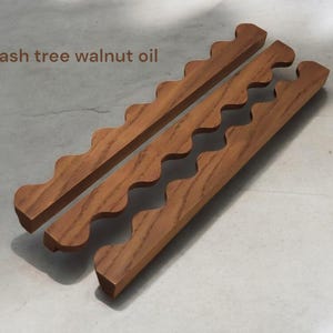 Wooden wavy handle with bushings and bolts for home furniture, doors, desk, dresser, drawer chest, sideboard, drawers image 10
