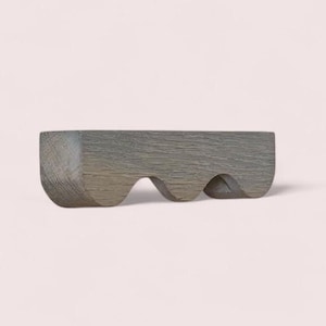 Wooden wavy handle with bushings and bolts for home furniture, doors, desk, dresser, drawer chest, sideboard, drawers Gray