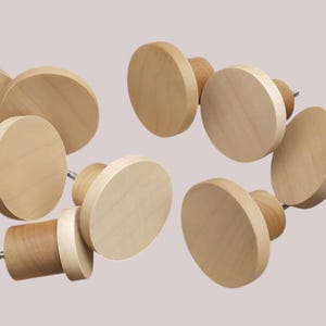 Ahornholz Wandhaken Schneller Versand - Minimalistisches Pilz Design, Öl Finish
