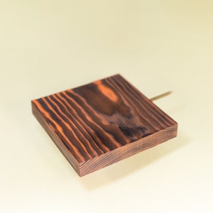Burned square wood shelf wall décor, floating shelf, small shelf, wall plant holder, collectible display, DIY shelf showcase in wall.