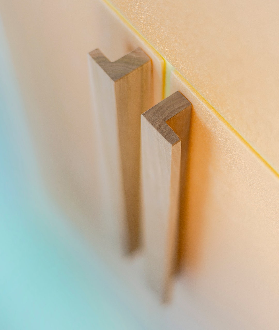 The Long Wood Knob, Straight Bar Handles. Desk Drawer Pulls, Door