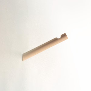 May include: A light brown wooden dowel rod with a small cut-out near the end.