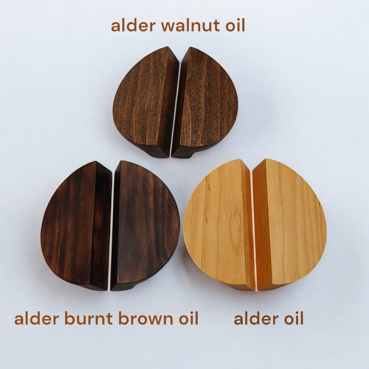 木製ハーフムーンドアプル：半円形キャビネットハンドル - Etsy 日本