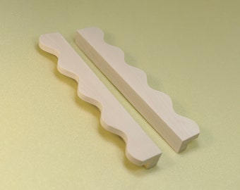 Wooden wavy handles with bushings and bolts for home furniture, doors, desk, dresser, drawer chest, sideboard, drawers