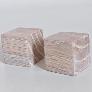 Pomos de puerta de madera maciza en forma de cubo, tiradores de armario de abedul, juego de 2 tiradores de cajón