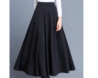 Long black skirt - quality fabric - Emily