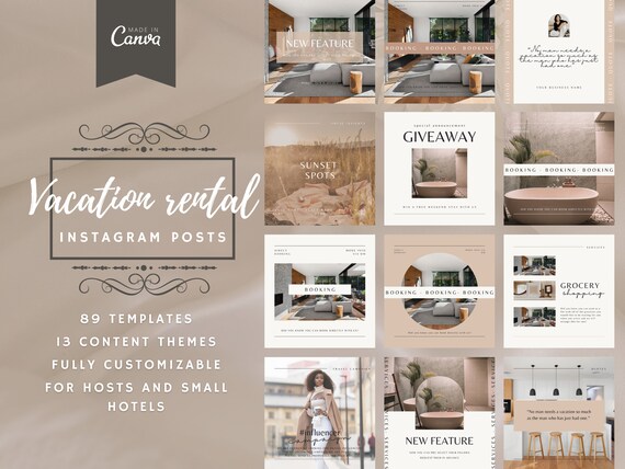 Social Media Templates for Airbnb and Hotels · Instagram · Canva · Instagram Posts hotels · Airbnb Instagram Feed  · Instagram for hotels
