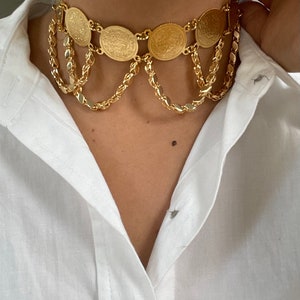 HALA Vergoldete Lira Choker Halskette