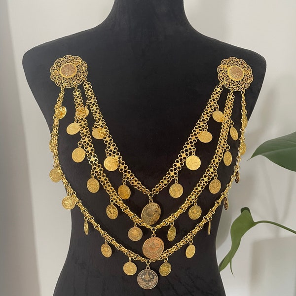 Layered Necklace for Women Jewelry for Middle Eastern Special Occasion gifts for Henna Party/Lira Co Jewelry