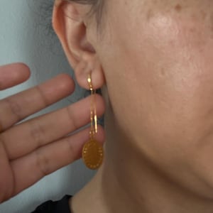 Lira Coin Threader Earrings, Dangle Drop Earrings