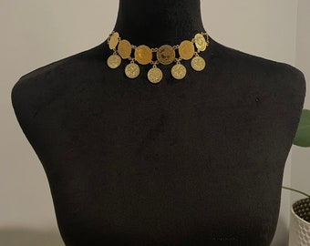 Lira Choker Necklace for women Coin Jewelry
