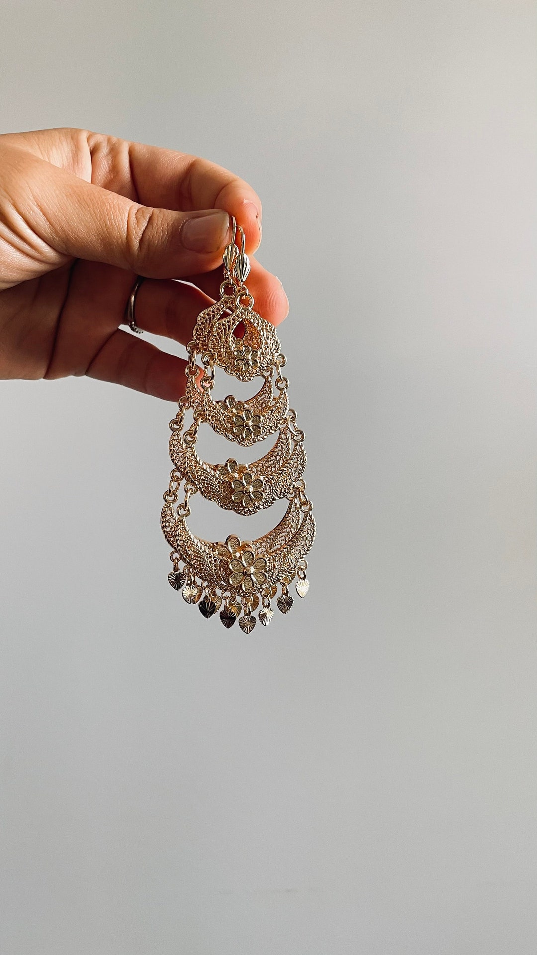 Flower Chandelier Earrings Etsy