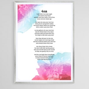 4am - original poetry print A4 (digital download)