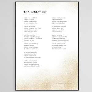 A letra Be - impressão de poesia original (download digital A4)