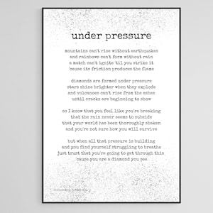 Under Pressure: originele poëzieprint A4 (digitale download)