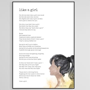 Like a Girl - original poetry print A4 (digital download) by Becky Hemsley