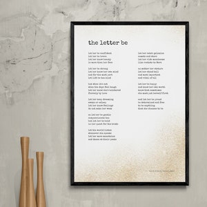 A4 The Letter Be Poetry Print