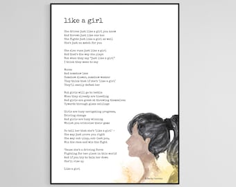 Like a Girl - original poetry print A4 (digital download) by Becky Hemsley