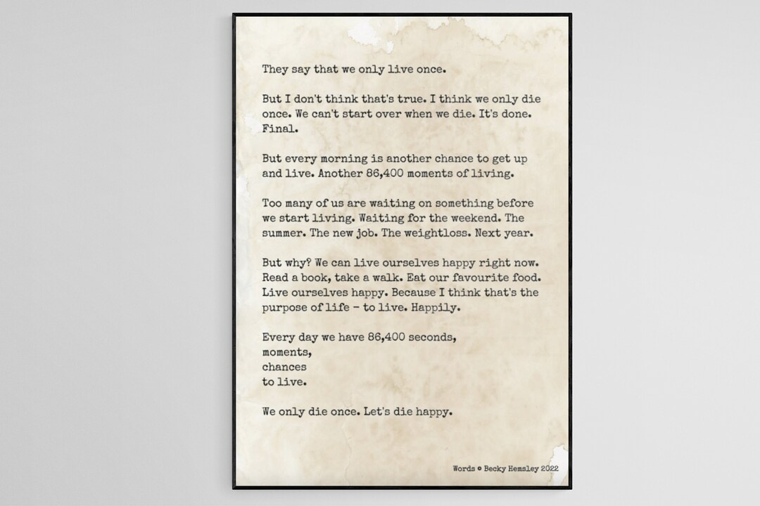 Waiting for the Weekend Digital Download of Original Poetry Print by