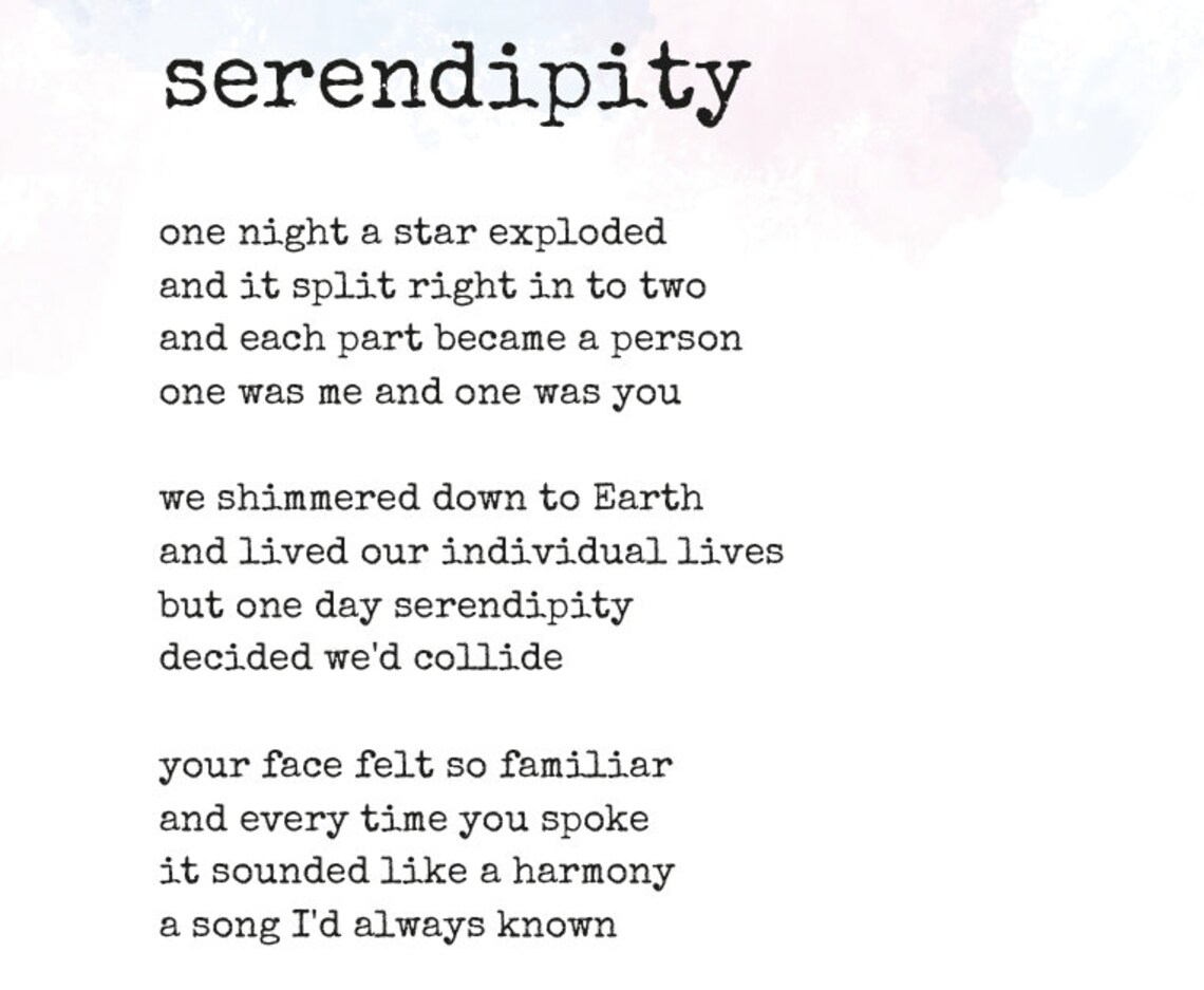 Serendipity by Becky Hemsley Digital Download Poetry Print - Etsy UK