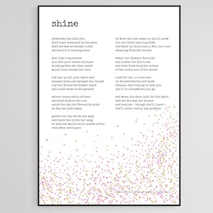 Shine - original poetry print (A4 digital download)