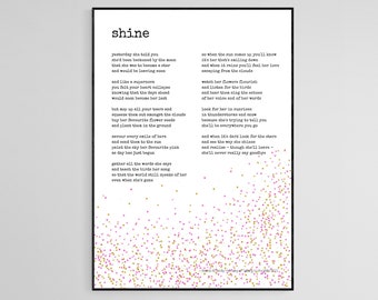 Shine - original poetry print (A4 digital download)