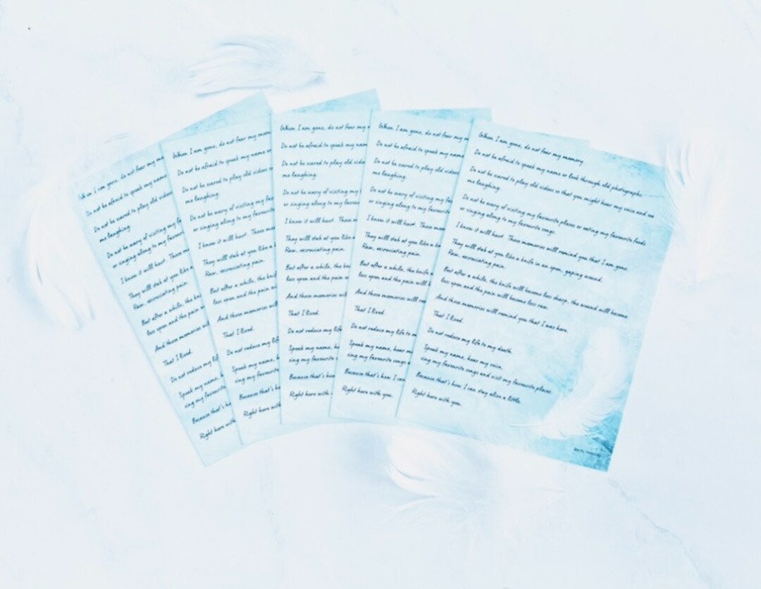 When I Am Gone Poem Packs of Postcard Prints - Etsy