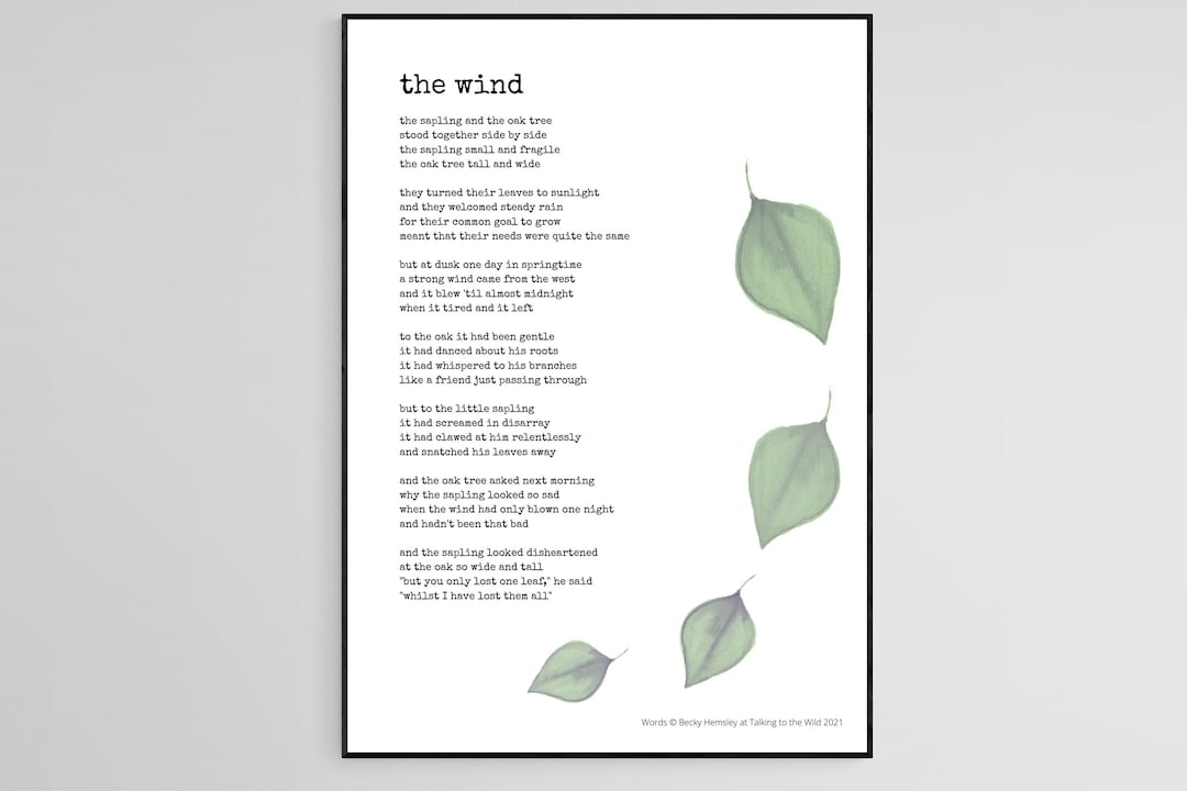 The Wind - Original Poetry Print (A4 Digital Download) - Etsy
