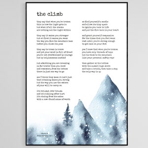 The Climb - Impresión de poesía original (descarga digital A4)