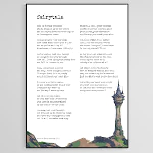 Cuento de hadas: poesía original impresa (descarga digital A4) de Becky Hemsley