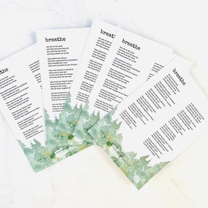 Respirez le poème - paquets d'impressions de cartes postales