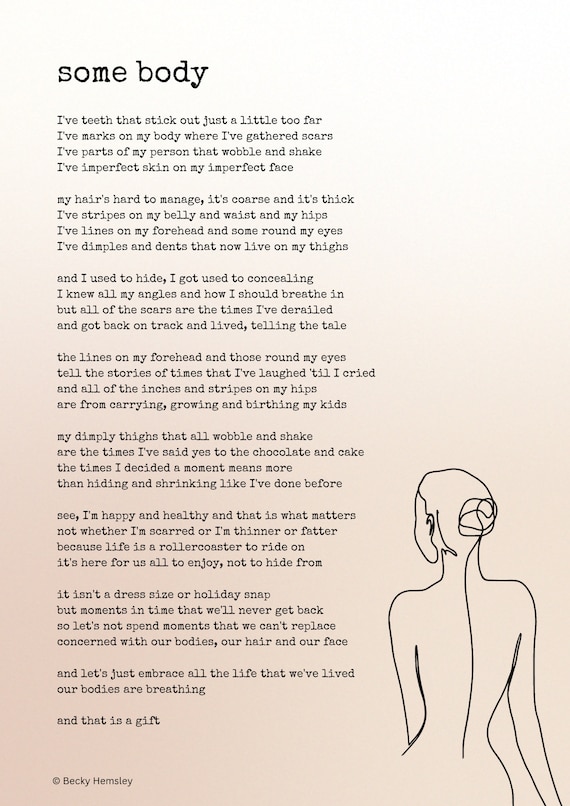 Some Body A4 Digital Download Poetry Print - Etsy
