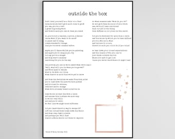 Outside the Box - digital download of original poetry print by Becky Hemsley
