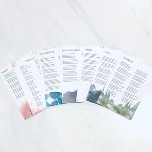 Lot d'impressions de poèmes de cartes postales (VEUILLEZ CHOISIR parmi les poèmes énumérés dans la description de cet article et non dans la photo)