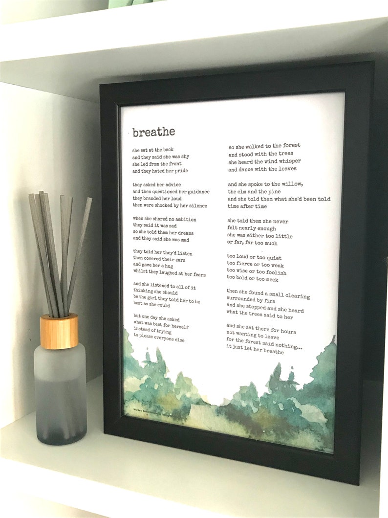 Breathe original poetry print A4 digital download image 7