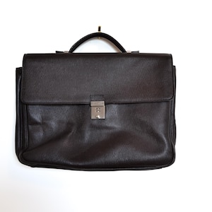 Porte-documents en cuir marron SALVATORE FERRAGAMO