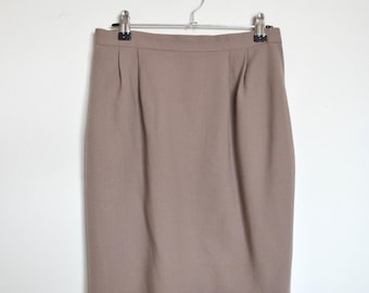Taupe Wool Mini Skirt