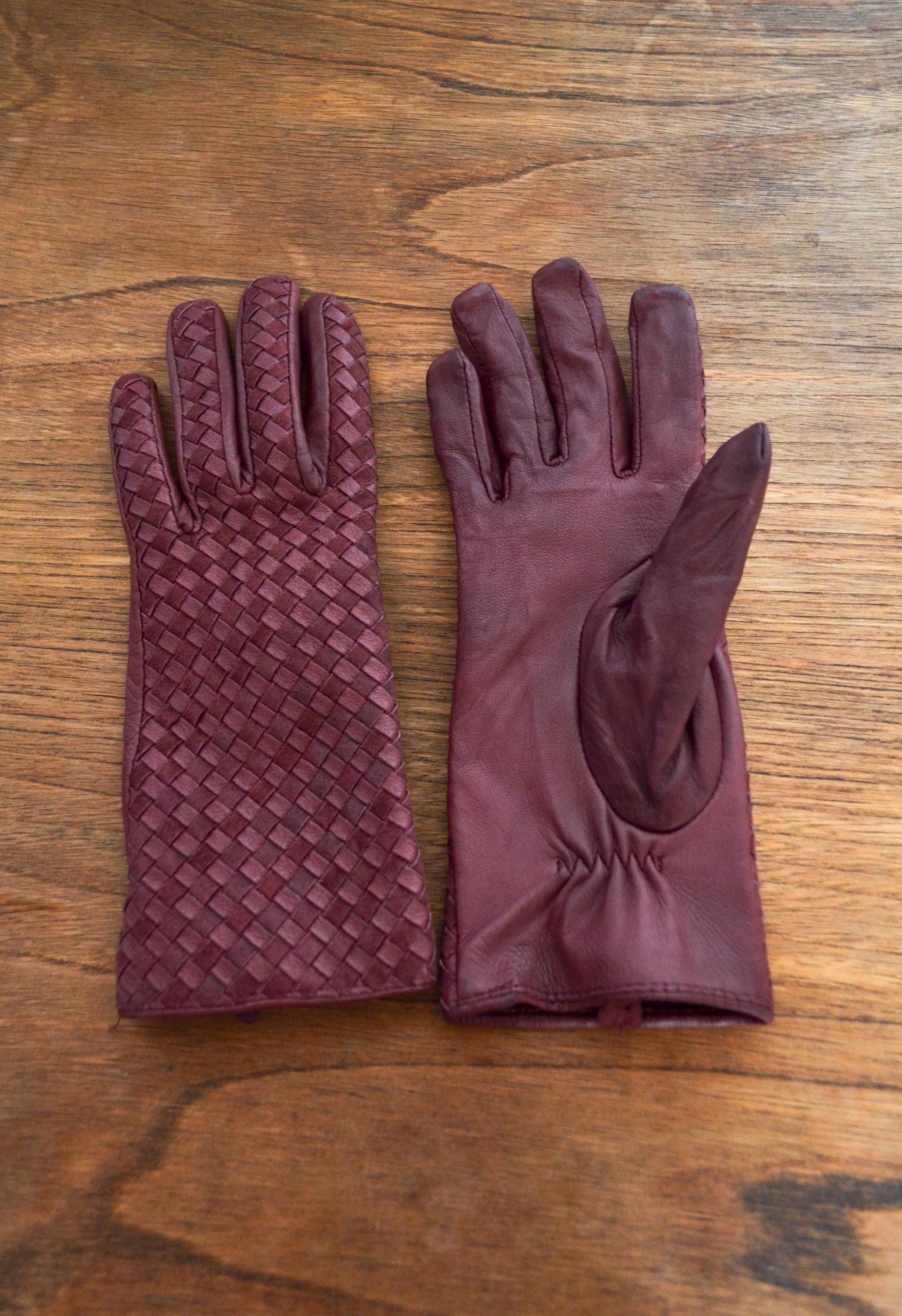 Burgundy gloves - Etsy 日本