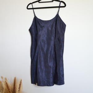 Navy Blue Slip Dress — Minimalist 90s Y2K Lingerie-Inspired Dress