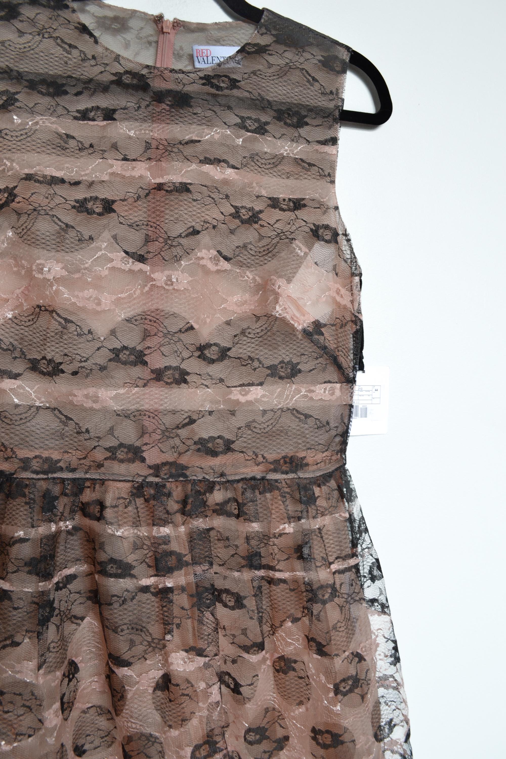RED VALENTINO Lace Overlay Dress: Blush Pink Lining, Designer Cocktail Dress  - Etsy