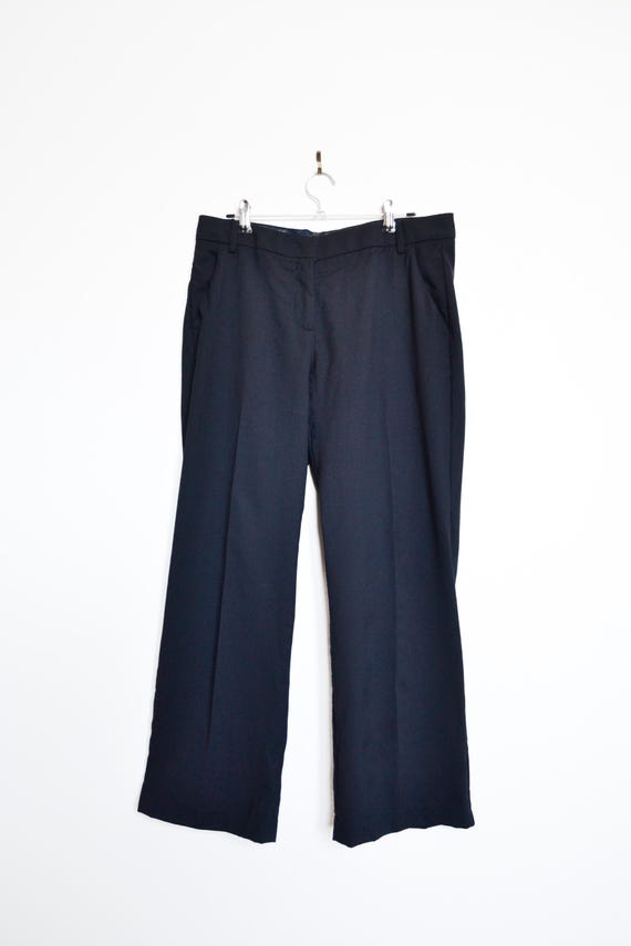 Weekend Max Mara, MAX MARA WEEKEND — Straight Leg Navy Trousers — Stylish Office Pants