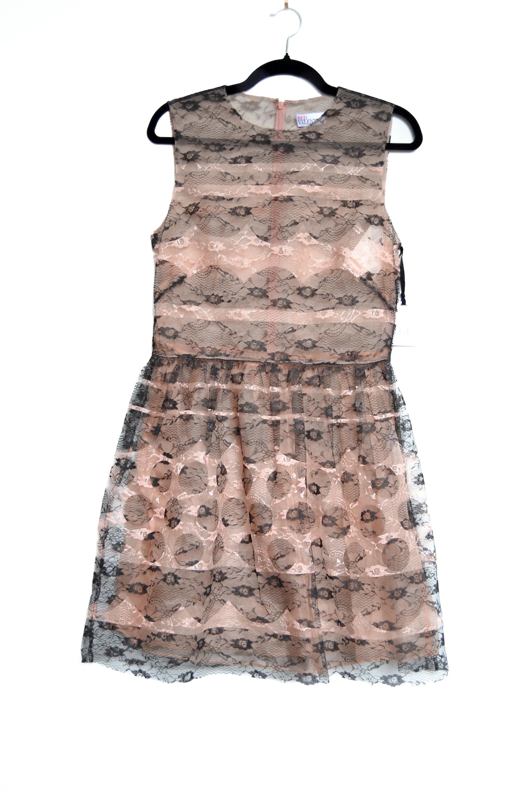RED VALENTINO Lace Overlay Dress: Blush Pink Lining, Designer Cocktail Dress  - Etsy