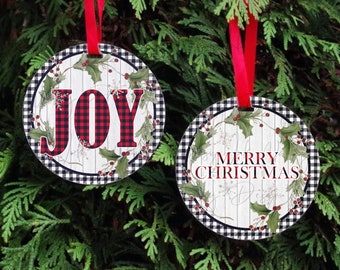 Joy ornament ,black and white plaid, Ornament PNG, Christmas decal, Christmas ornament, Christmas Image, digital download, waterslide