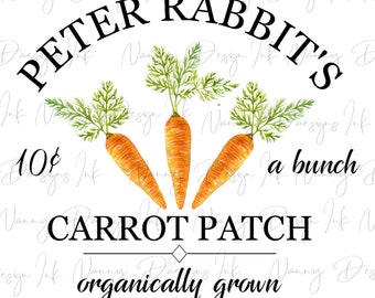 Peter Rabbits Carrot Patch PNG, waterslide, digital, download, PNG, graphics, sublimation, tumbler image