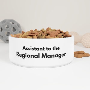 Asst to Regional Manager Pet Bowl - Personalized Glazed Finish Ceramic Pet Bowl with Custom Design for Feeding Time